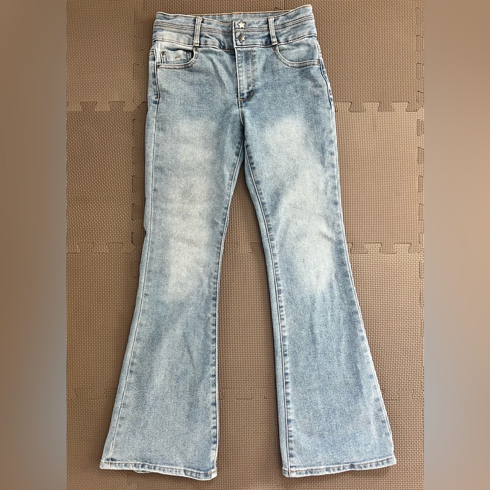 Girls Tractr Light Blue Flare Jeans